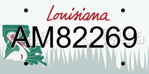 AM82269 Louisiana License Plate