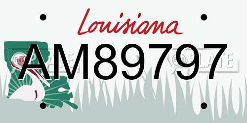 AM89797 Louisiana License Plate