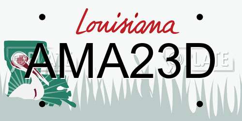 AMA23D Louisiana License Plate