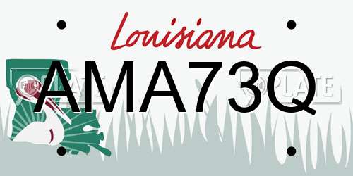 AMA73Q Louisiana License Plate