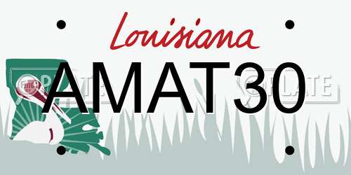 AMAT30 Louisiana License Plate
