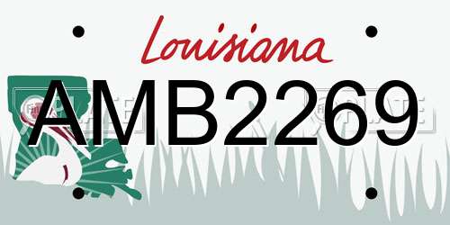 AMB2269 Louisiana License Plate
