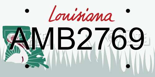 AMB2769 Louisiana License Plate