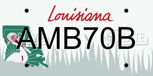 AMB70B Louisiana License Plate