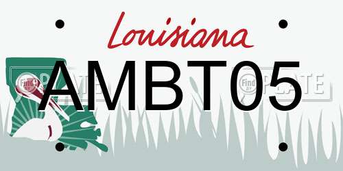 AMBT05 Louisiana License Plate