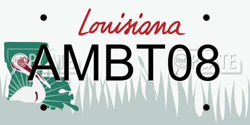 AMBT08 Louisiana License Plate