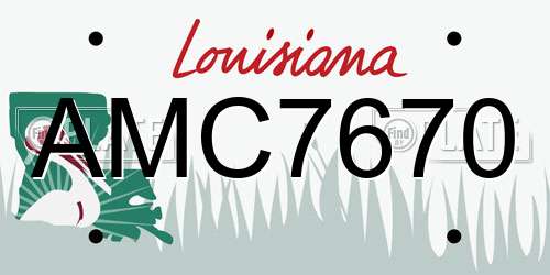 AMC7670 Louisiana License Plate