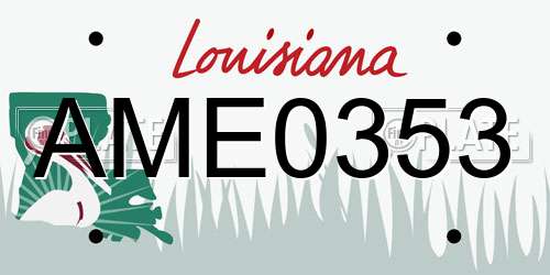 AME0353 Louisiana License Plate