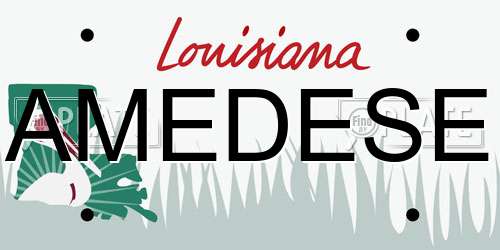 AMEDESE Louisiana License Plate