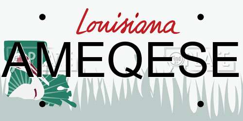 AMEQESE Louisiana License Plate