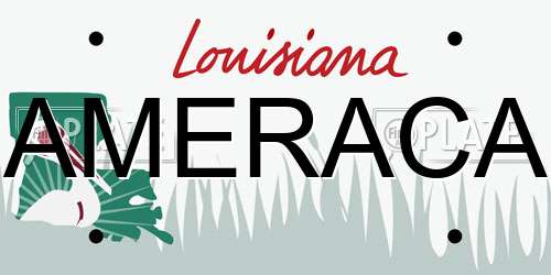 AMERACA Louisiana License Plate