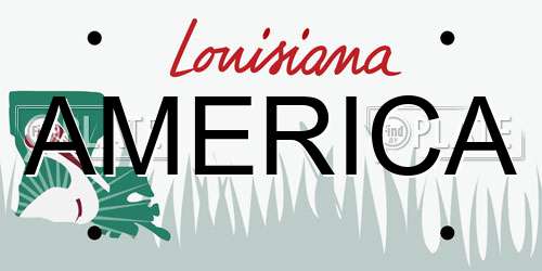 AMERICA Louisiana License Plate