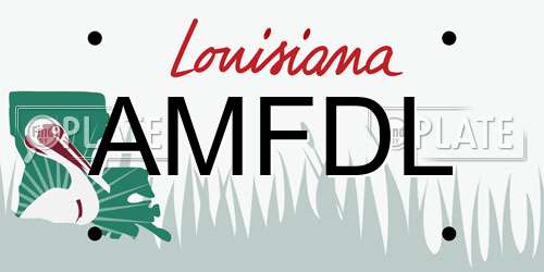 AMFDL Louisiana License Plate
