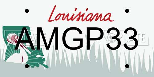 AMGP33 Louisiana License Plate