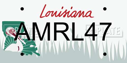 AMRL47 Louisiana License Plate