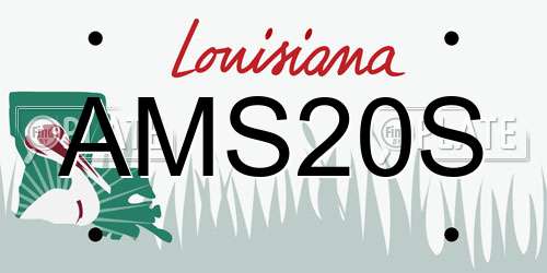 AMS20S Louisiana License Plate