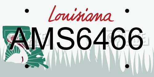 AMS6466 Louisiana License Plate