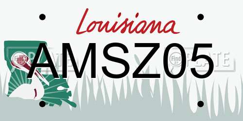 AMSZ05 Louisiana License Plate