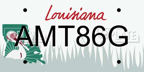 AMT86G Louisiana License Plate