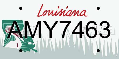 AMY7463 Louisiana License Plate