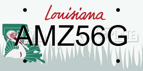AMZ56G Louisiana License Plate