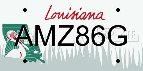 AMZ86G Louisiana License Plate