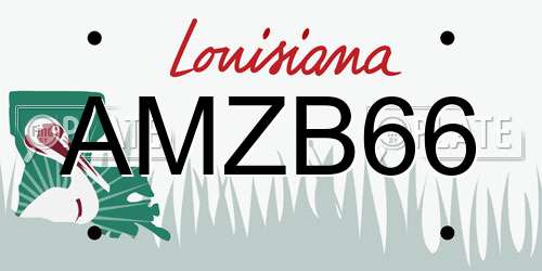 AMZB66 Louisiana License Plate