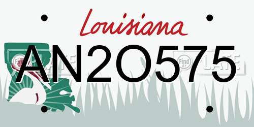 AN2O575 Louisiana License Plate