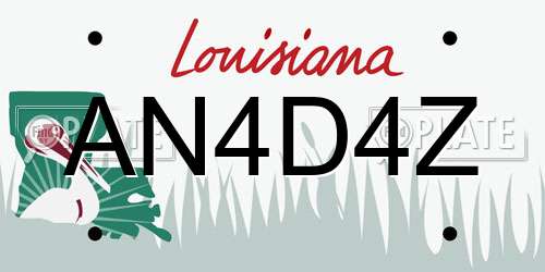 AN4D4Z Louisiana License Plate