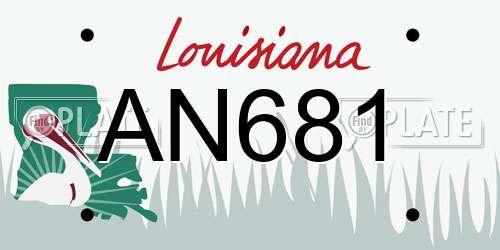 AN681 Louisiana License Plate
