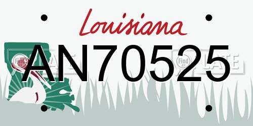 AN70525 Louisiana License Plate