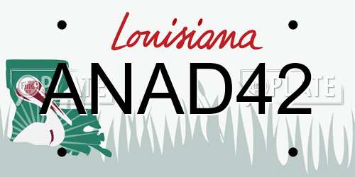 ANAD42 Louisiana License Plate