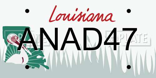 ANAD47 Louisiana License Plate