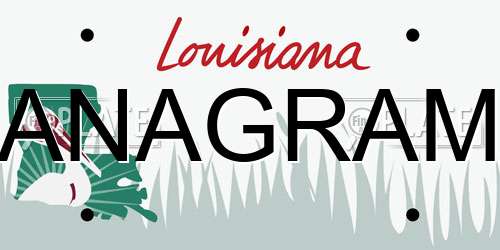 ANAGRAM Louisiana License Plate