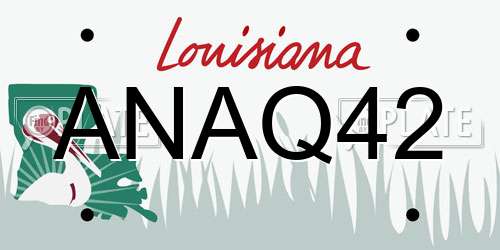 ANAQ42 Louisiana License Plate