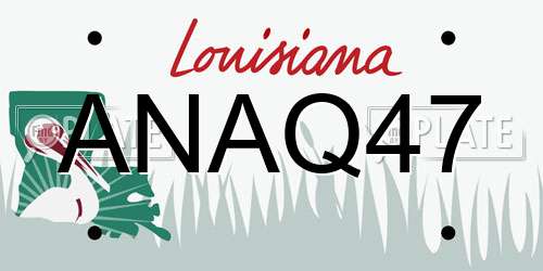 ANAQ47 Louisiana License Plate