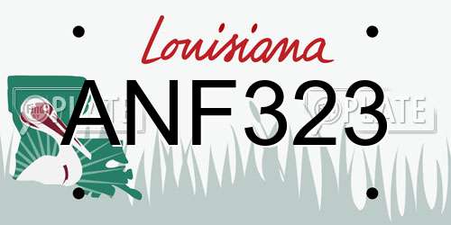 ANF323 Louisiana License Plate