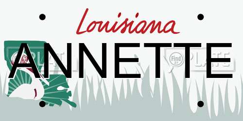 ANNETTE Louisiana License Plate