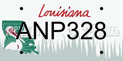 ANP328 Louisiana License Plate