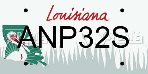 ANP32S Louisiana License Plate