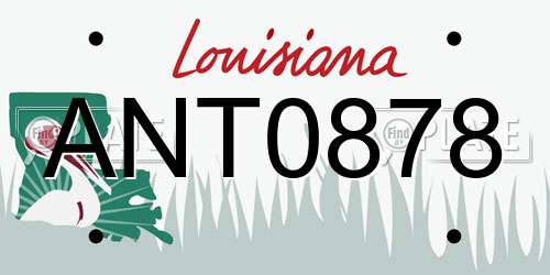 ANT0878 Louisiana License Plate