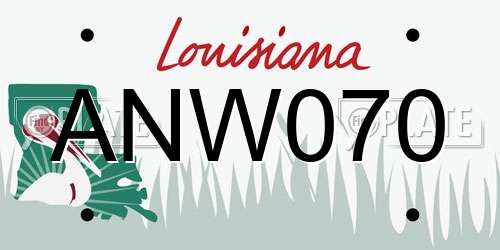 ANW070 Louisiana License Plate