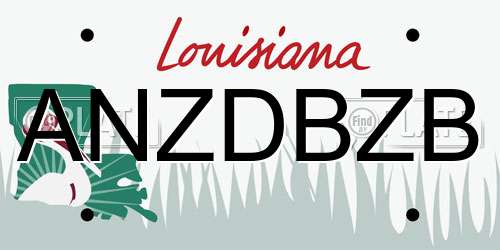 ANZDBZB Louisiana License Plate