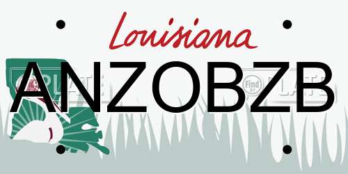 ANZOBZB Louisiana License Plate