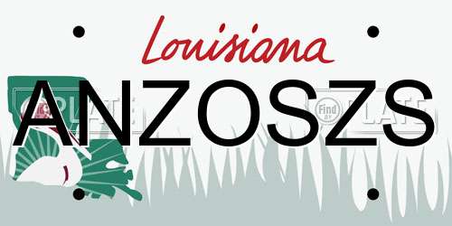 ANZOSZS Louisiana License Plate
