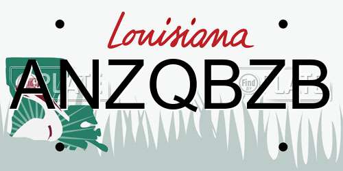 ANZQBZB Louisiana License Plate