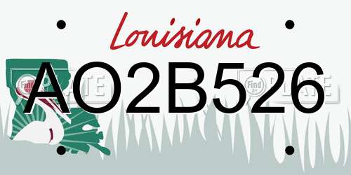 AO2B526 Louisiana License Plate