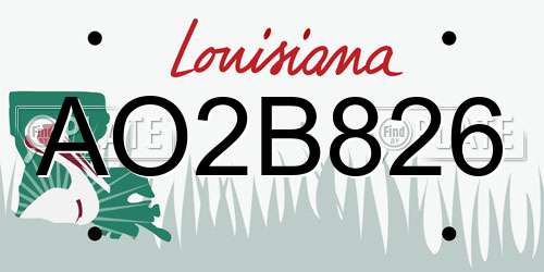 AO2B826 Louisiana License Plate