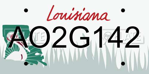 AO2G142 Louisiana License Plate