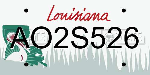 AO2S526 Louisiana License Plate